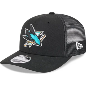 Boné trucker preto 9SEVENTY Stretch Snap Evergreen da San Jose Sharks NHL da New Era