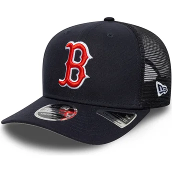Boné trucker azul marinho 9SEVENTY Stretch Snap Evergreen da Boston Red Sox MLB da New Era