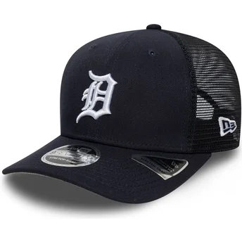 Boné trucker azul marinho 9SEVENTY Stretch Snap Evergreen da Detroit Tigers MLB da New Era