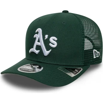 Boné trucker verde 9SEVENTY Stretch Snap Evergreen da Oakland Athletics MLB da New Era