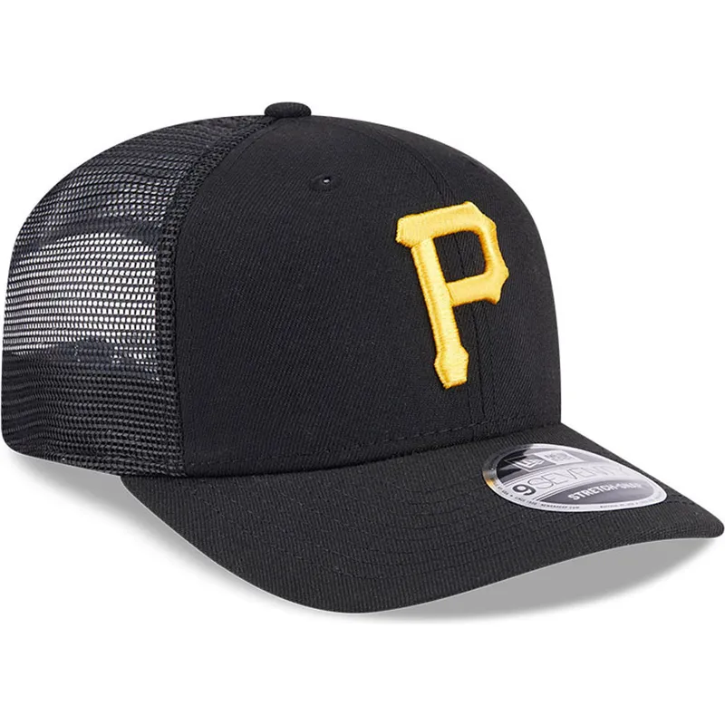 bone-trucker-preto-9seventy-stretch-snap-evergreen-da-pittsburgh-pirates-mlb-da-new-era