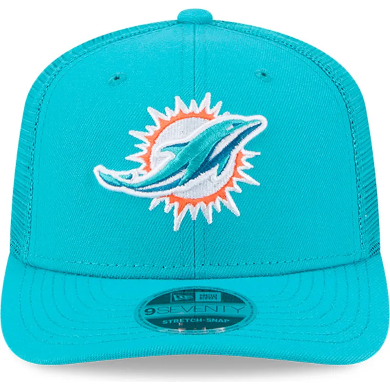 bone-trucker-azul-9seventy-stretch-snap-evergreen-da-miami-dolphins-nfl-da-new-era