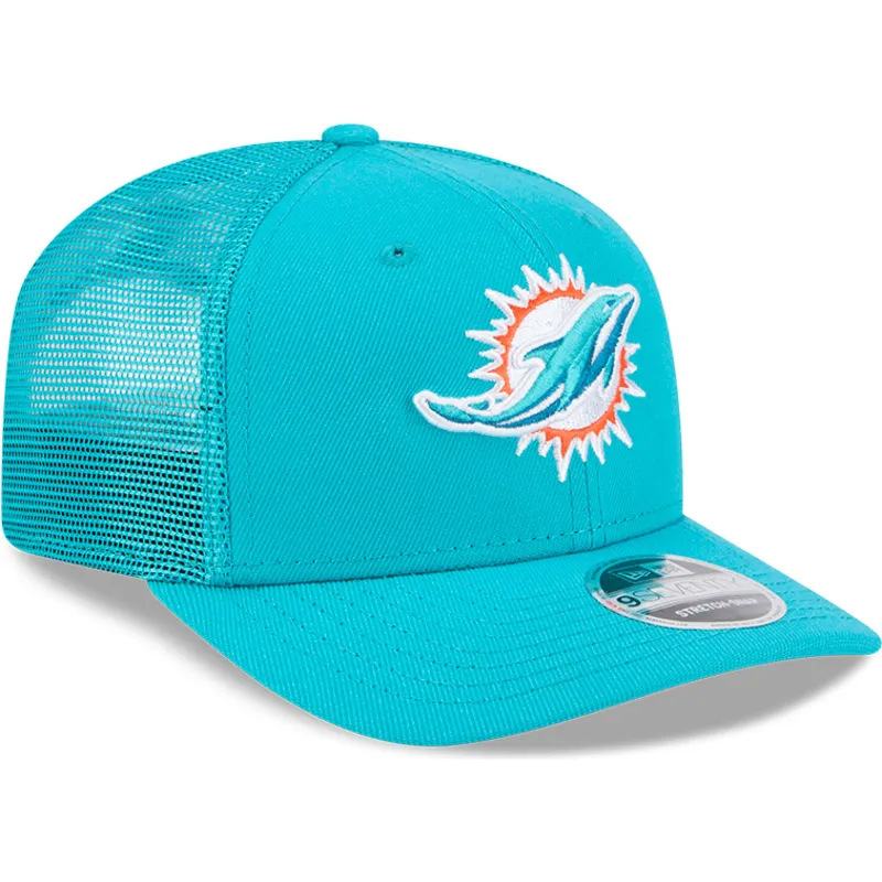 bone-trucker-azul-9seventy-stretch-snap-evergreen-da-miami-dolphins-nfl-da-new-era