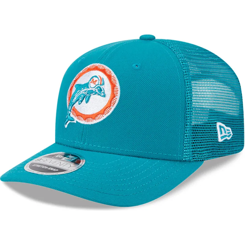 bone-trucker-azul-9seventy-stretch-snap-evergreen-helmet-da-miami-dolphins-nfl-da-new-era