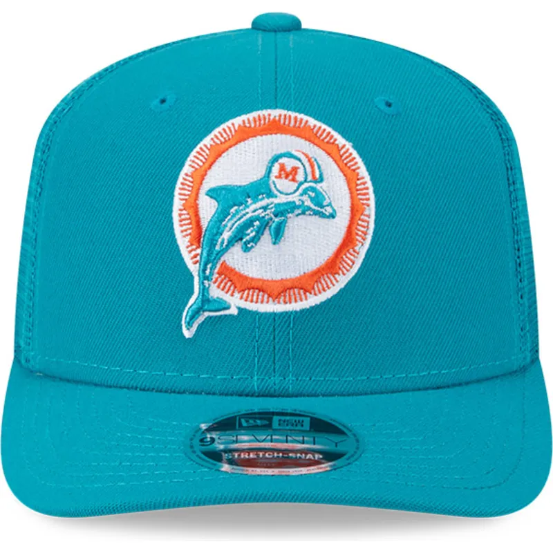bone-trucker-azul-9seventy-stretch-snap-evergreen-helmet-da-miami-dolphins-nfl-da-new-era