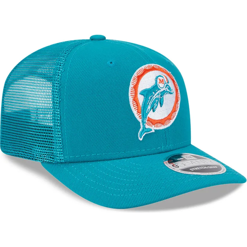 bone-trucker-azul-9seventy-stretch-snap-evergreen-helmet-da-miami-dolphins-nfl-da-new-era