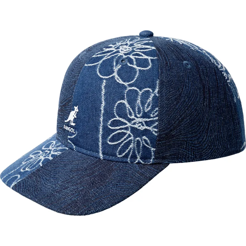 bone-curvo-azul-marinho-ajustavel-denim-mashup-medium-blue-floral-da-kangol