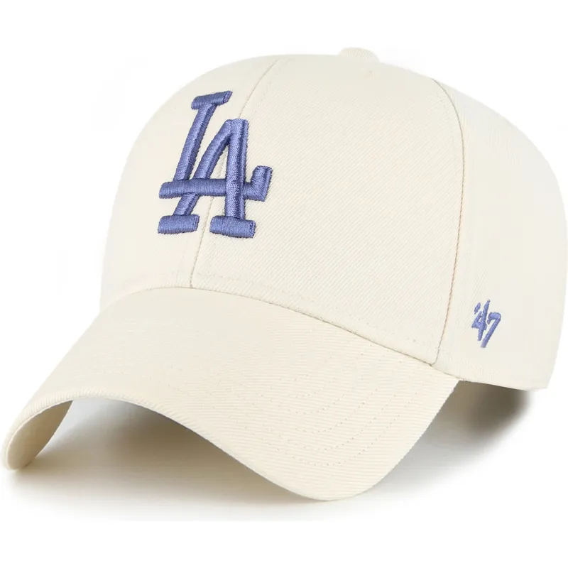 bone-curvo-bege-snapback-com-logo-azul-mvp-da-los-angeles-dodgers-mlb-da-47-brand