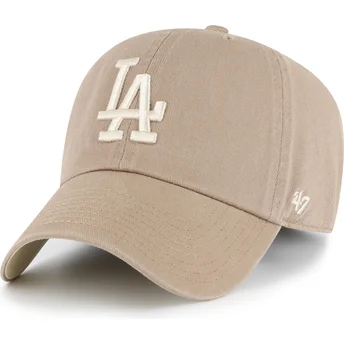 Boné curvo castanho ajustável Clean Up Ballpark Portabella da Los Angeles Dodgers MLB da 47 Brand