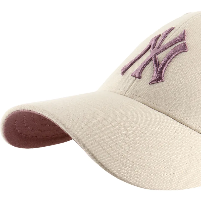 bone-curvo-bege-snapback-com-logo-violeta-mvp-ballpark-da-new-york-yankees-mlb-da-47-brand
