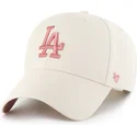 bone-curvo-bege-snapback-com-logo-rosa-mvp-ballpark-da-los-angeles-dodgers-mlb-da-47-brand