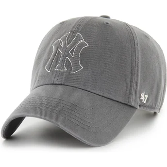 Boné curvo cinza ajustável Clean Up Trailer da New York Yankees MLB da 47 Brand