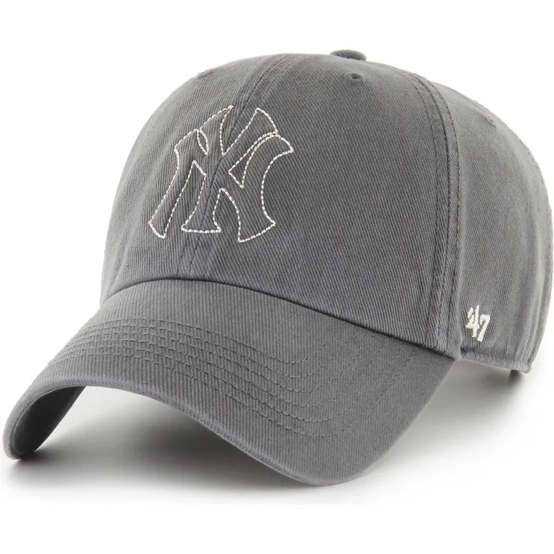 bone-curvo-cinza-ajustavel-clean-up-trailer-da-new-york-yankees-mlb-da-47-brand