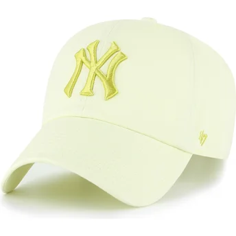 Boné curvo amarelo ajustável com logo amarelo Clean Up No Loop Label da New York Yankees MLB da 47 Brand