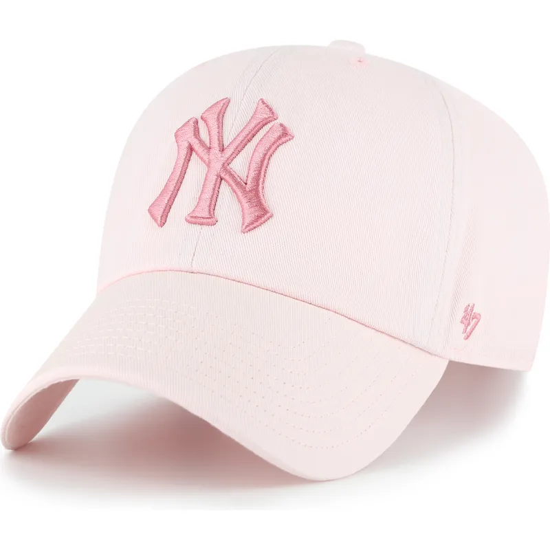bone-curvo-rosa-ajustavel-com-logo-rosa-clean-up-no-loop-label-da-new-york-yankees-mlb-da-47-brand