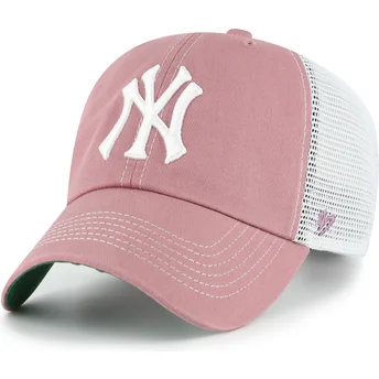 Boné trucker rosa Clean Up Trawler da New York Yankees MLB da 47 Brand
