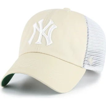 Boné trucker bege Clean Up Trawler da New York Yankees MLB da 47 Brand