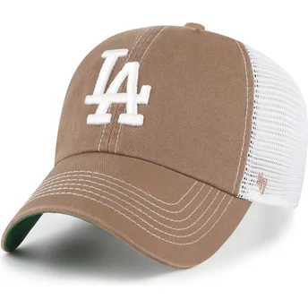 Boné trucker castanho Clean Up Trawler da Los Angeles Dodgers MLB da 47 Brand