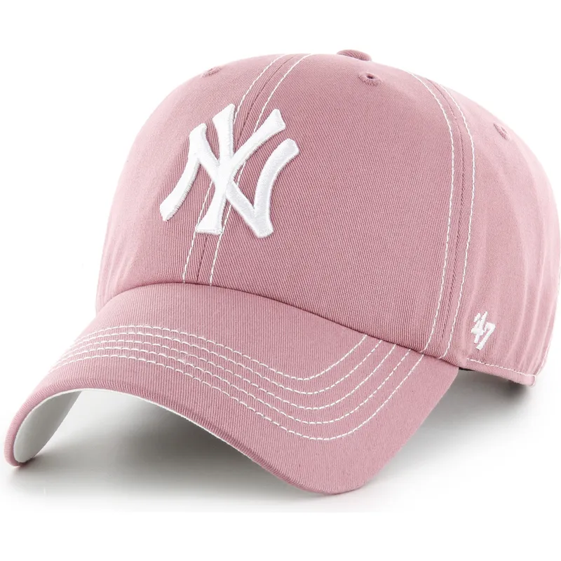bone-curvo-rosa-ajustavel-clean-up-contrast-stitch-da-new-york-yankees-mlb-da-47-brand