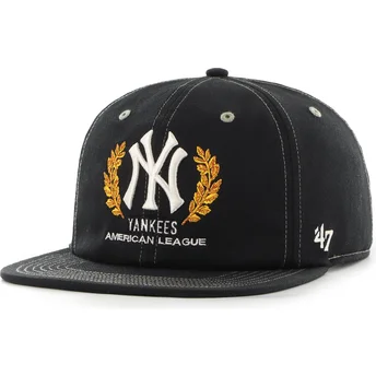 Boné plano preto snapback Captain RL Keepsake da New York Yankees MLB da 47 Brand