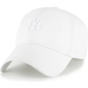 Boné curvo branco ajustável com logo branco Clean Up Contemporary Two Tone da New York Yankees MLB da 47 Brand