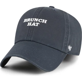 Boné curvo azul marinho ajustável Brunch Hat Clean Up Phrase Base Runner Icon da 47 Brand