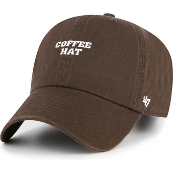 Boné curvo castanho ajustável Coffee Hat Phrase Clean Up Base Runner Icon da 47 Brand