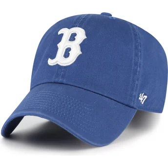 Boné curvo azul ajustável Clean Up No Loop Label da Boston Red Sox MLB da 47 Brand