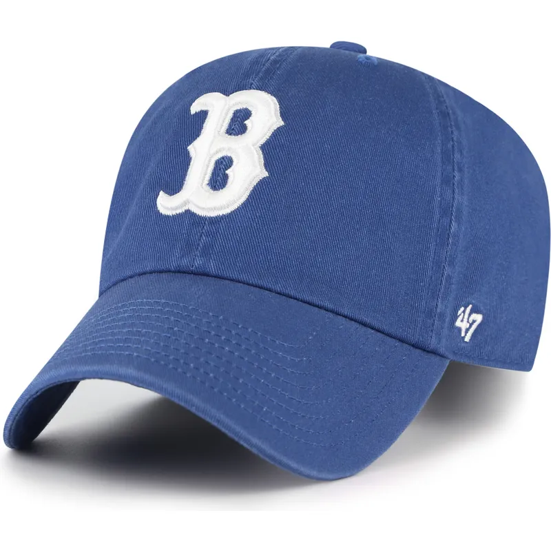 bone-curvo-azul-ajustavel-clean-up-no-loop-label-da-boston-red-sox-mlb-da-47-brand