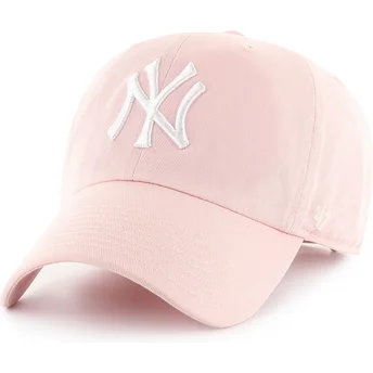 Boné curvo rosa ajustável Clean Up da New York Yankees MLB da 47 Brand