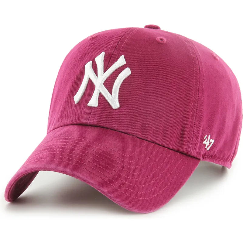 bone-curvo-vermelho-ajustavel-clean-up-galaxy-da-new-york-yankees-mlb-da-47-brand