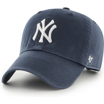 Boné curvo azul marinho ajustável Clean Up da New York Yankees MLB da 47 Brand