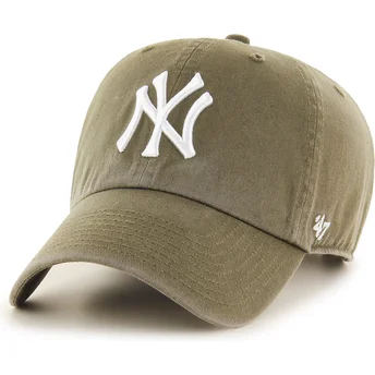 Boné curvo verde ajustável Clean Up Sandalwood da New York Yankees MLB da 47 Brand