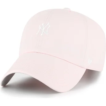 Boné curvo rosa claro ajustável Clean Up Base Runner da New York Yankees MLB da 47 Brand