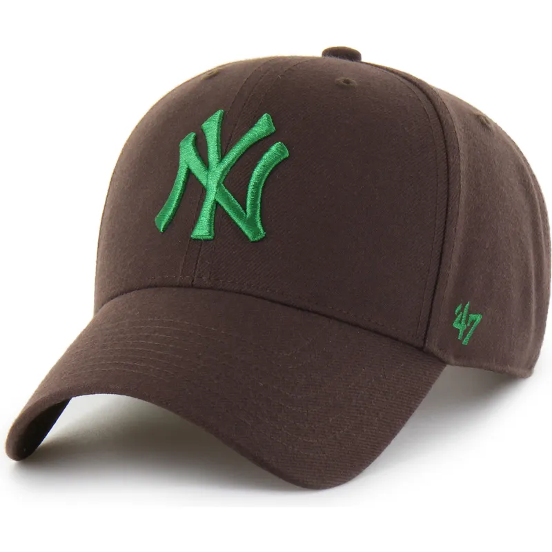 bone-curvo-castanho-snapback-com-logo-verde-mvp-da-new-york-yankees-mlb-da-47-brand