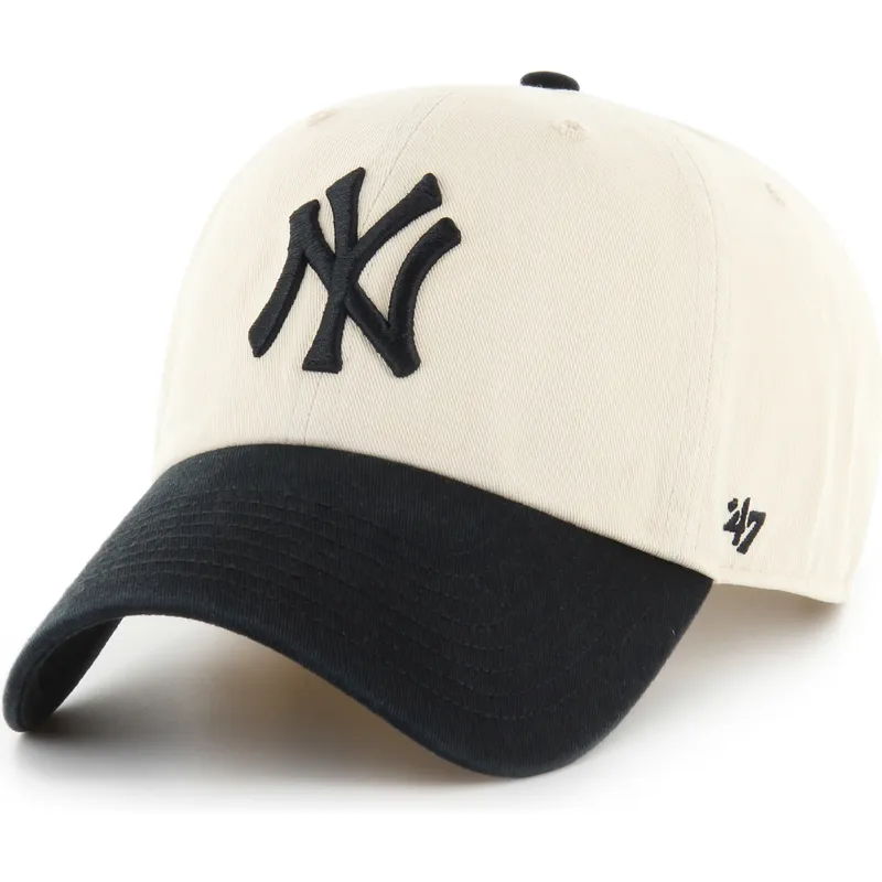 bone-curvo-bege-e-preto-ajustavel-clean-up-two-tone-no-loop-label-da-new-york-yankees-mlb-da-47-brand