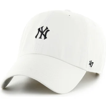 Boné curvo bege ajustável Clean Up Base Runner da New York Yankees MLB da 47 Brand