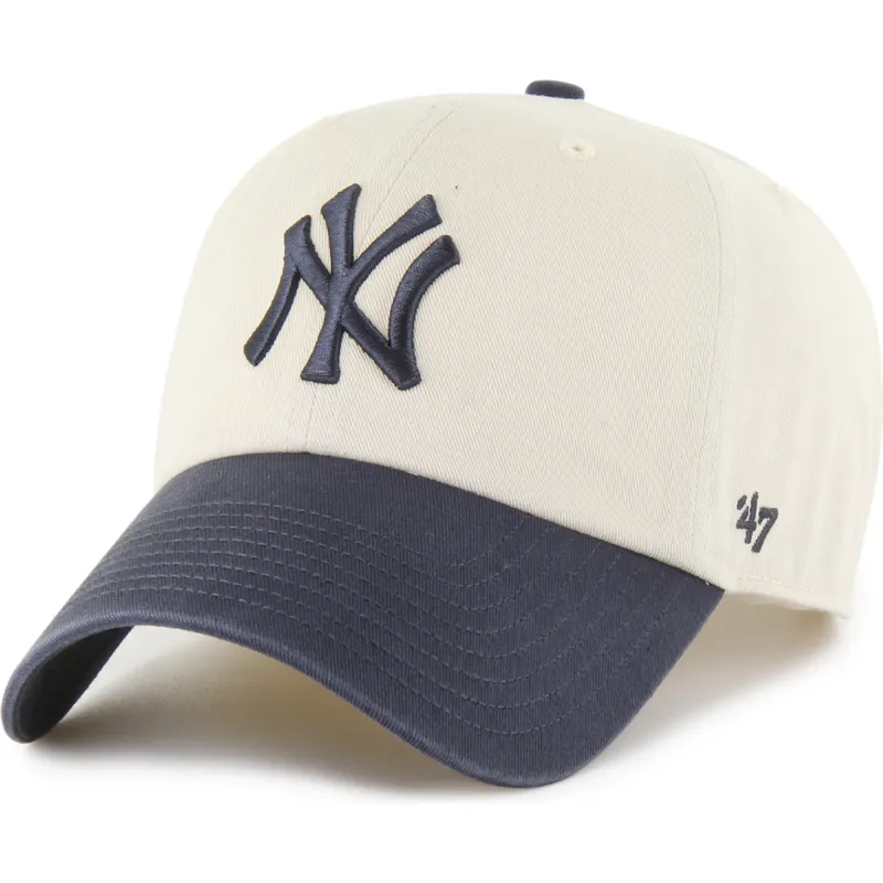 bone-curvo-bege-e-azul-marinho-ajustavel-clean-up-two-tone-no-loop-label-da-new-york-yankees-mlb-da-47-brand