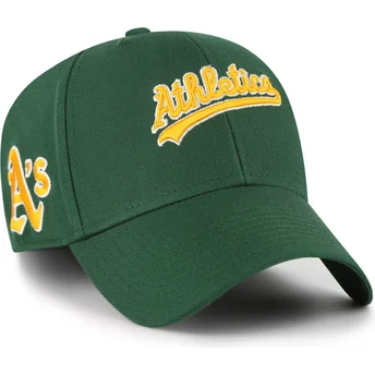 Boné curvo verde ajustável MVP Ballpark Script Shot da Oakland Athletics MLB da 47 Brand