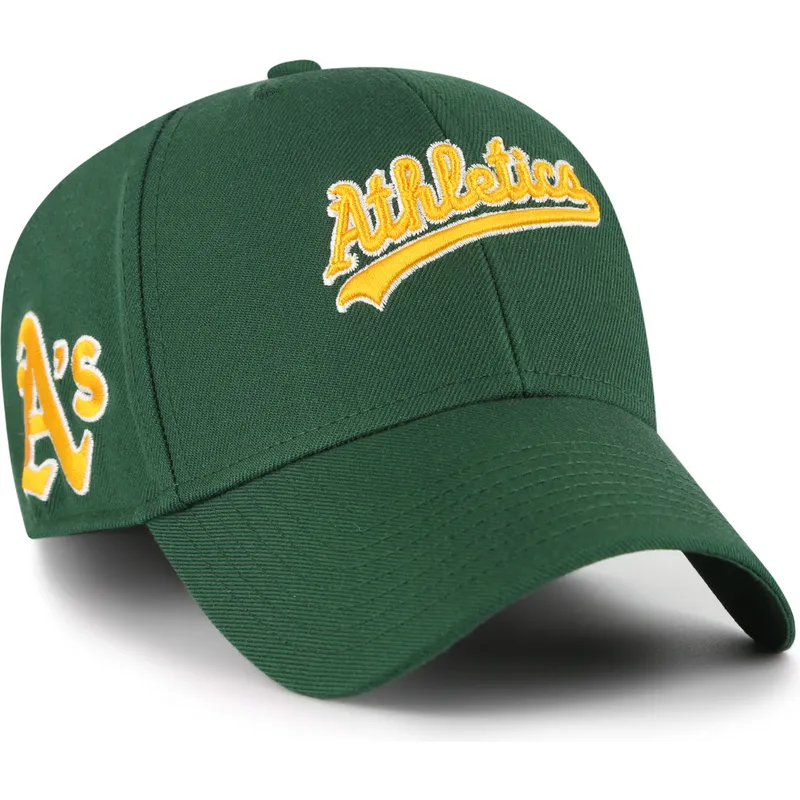 bone-curvo-verde-ajustavel-mvp-ballpark-script-shot-da-oakland-athletics-mlb-da-47-brand