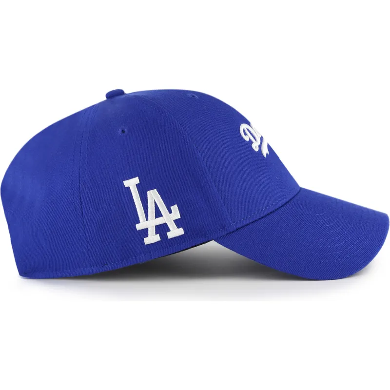 bone-curvo-azul-ajustavel-mvp-ballpark-script-shot-da-los-angeles-dodgers-mlb-da-47-brand