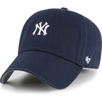 Boné curvo azul marinho ajustável Clean Up Base Runner da New York Yankees MLB da 47 Brand