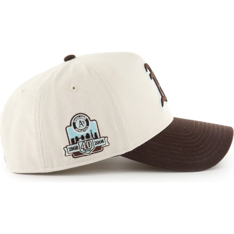 bone-curvo-bege-e-castanho-snapback-mvp-dt-sure-shot-two-tone-cotton-da-oakland-athletics-mlb-da-47-brand