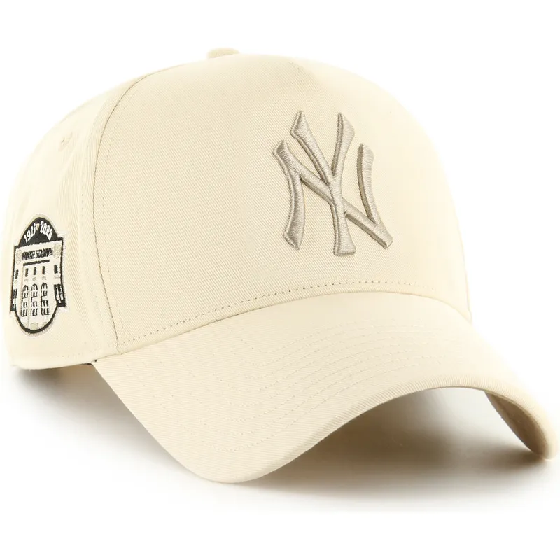 bone-curvo-bege-snapback-com-logo-bege-mvp-dt-sure-shot-two-tone-cotton-da-new-york-yankees-mlb-da-47-brand