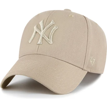 Boné curvo khaki snapback con logo khaki MVP da New York Yankees MLB da 47 Brand