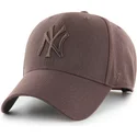bone-curvo-castanho-snapback-com-logo-castanho-mvp-da-new-york-yankees-mlb-da-47-brand