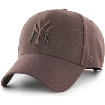 Boné curvo castanho snapback com logo castanho MVP da New York Yankees MLB da 47 Brand