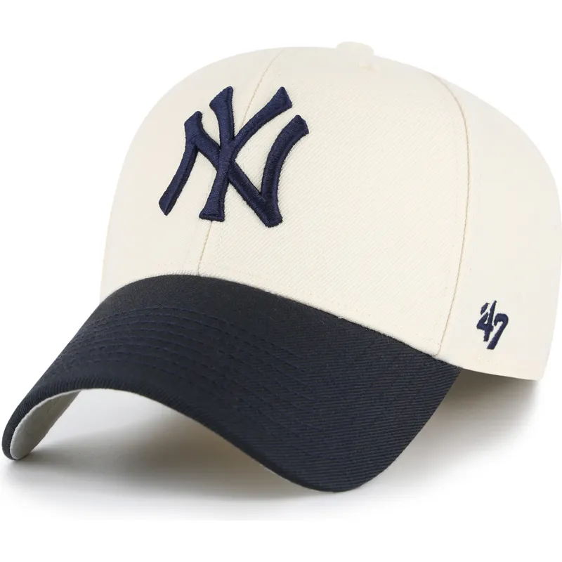 bone-curvo-bege-e-azul-marinho-ajustavel-mvp-two-tone-da-new-york-yankees-mlb-da-47-brand