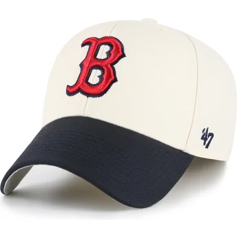 Boné curvo bege e azul marinho ajustável MVP Two Tone da Boston Red Sox MLB da 47 Brand