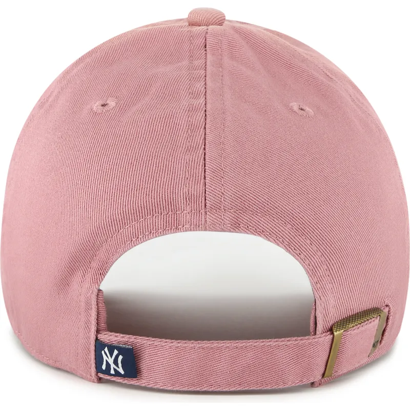 bone-curvo-rosa-ajustavel-com-logo-rosa-clean-up-da-new-york-yankees-mlb-da-47-brand